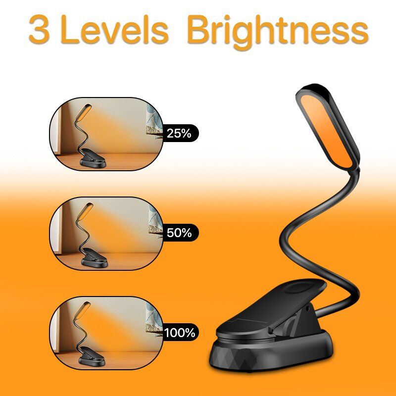 1W 80lm Healthy No Blue Light Amber Reading Light - Image 4